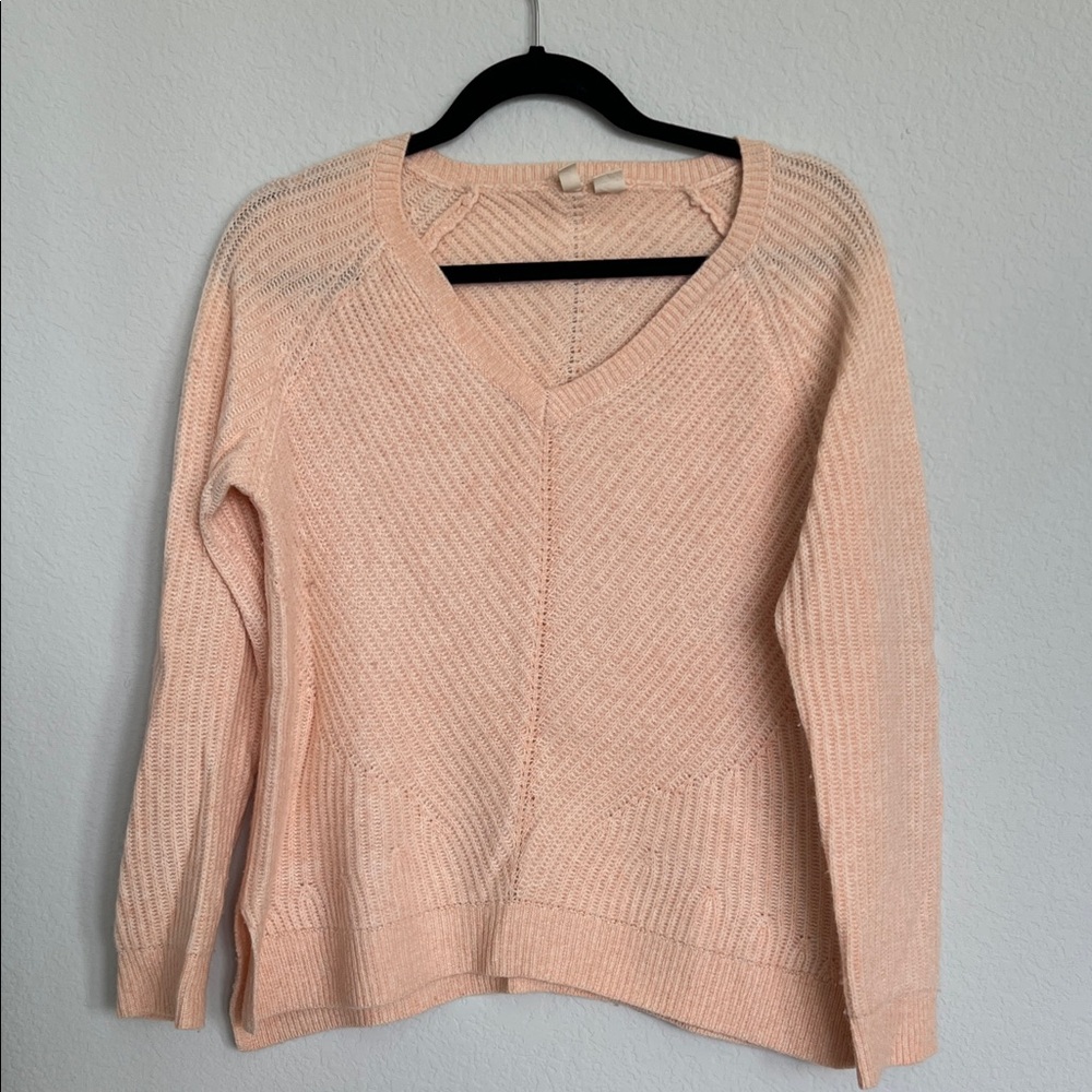 MOTH by Anthropologie Cashmere Orange V-Neck Sweater
